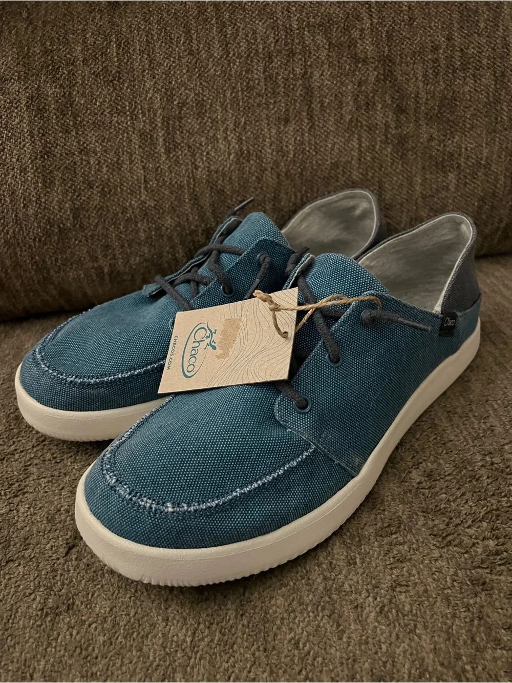 Chaco Chillos Men's Canvas Slip-On Sneakers Ocean Blue Size 9.5 NWT